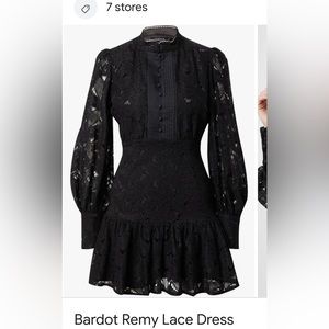 Bardot black lace dress